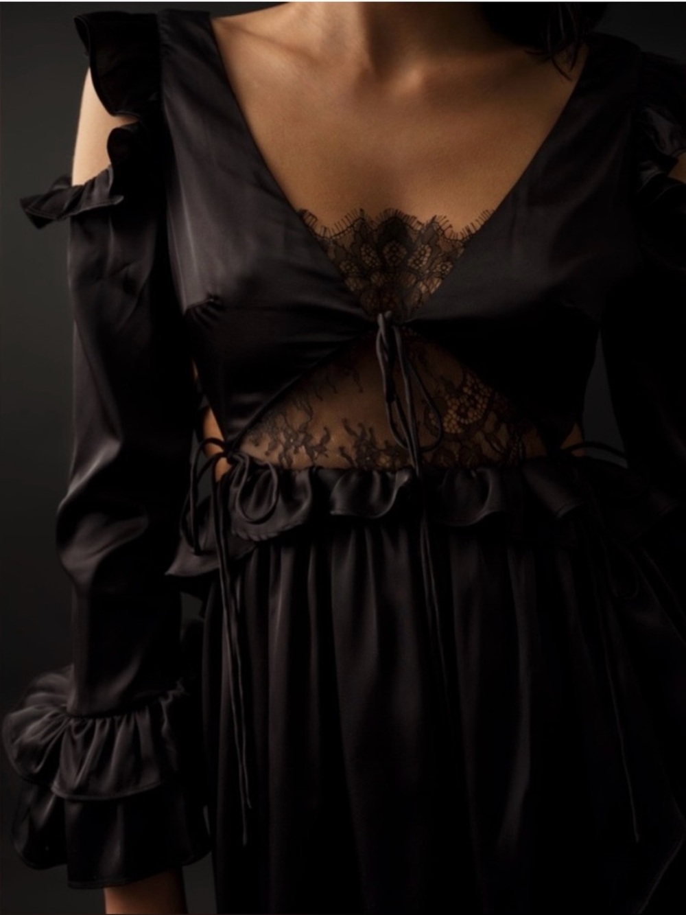 FREE PEOPLE X ALLINA LIU VALKYRIE DRESS SIZE MEDIUM ONYX BLACK NWT 🖤 - Picture 4 of 11